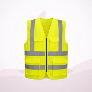 Safety Vest with 4 Pocket and Zip - Faleh Al Mustaqbil Trading Co.